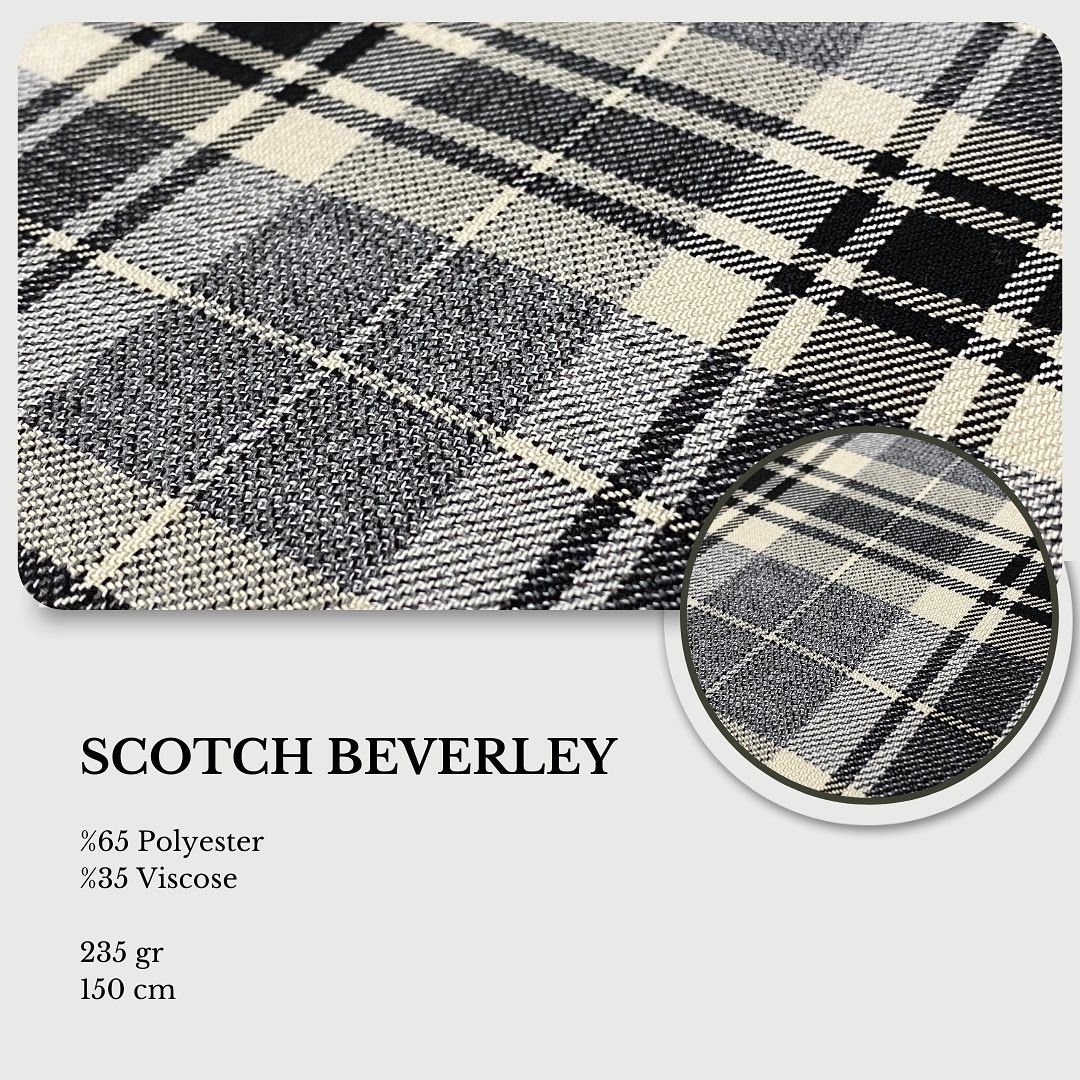 Scotch Beverley Ekose ( Polyester - Viskon )